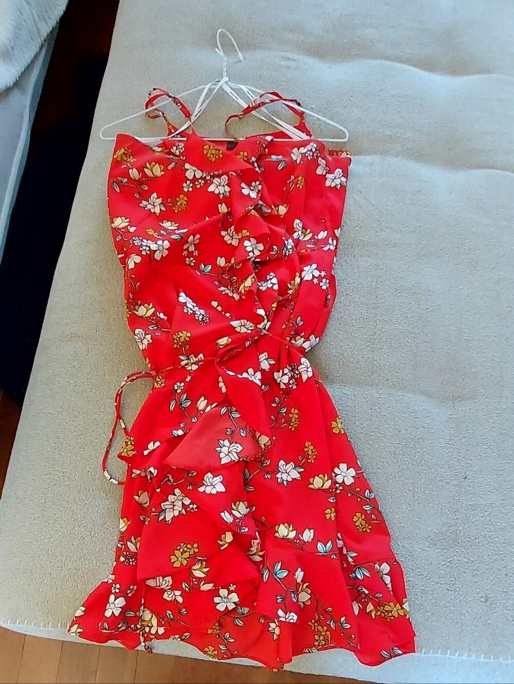 Red Floral Ruffle Sundress